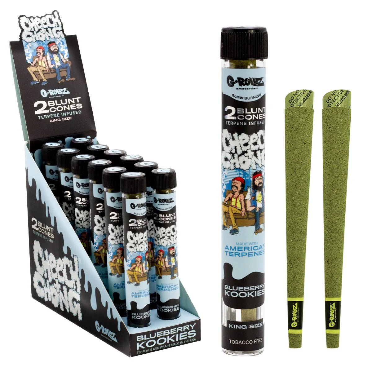 G-Rollz Cheech & Chong 2 Terpene Infused Hemp Blunts - Image 2