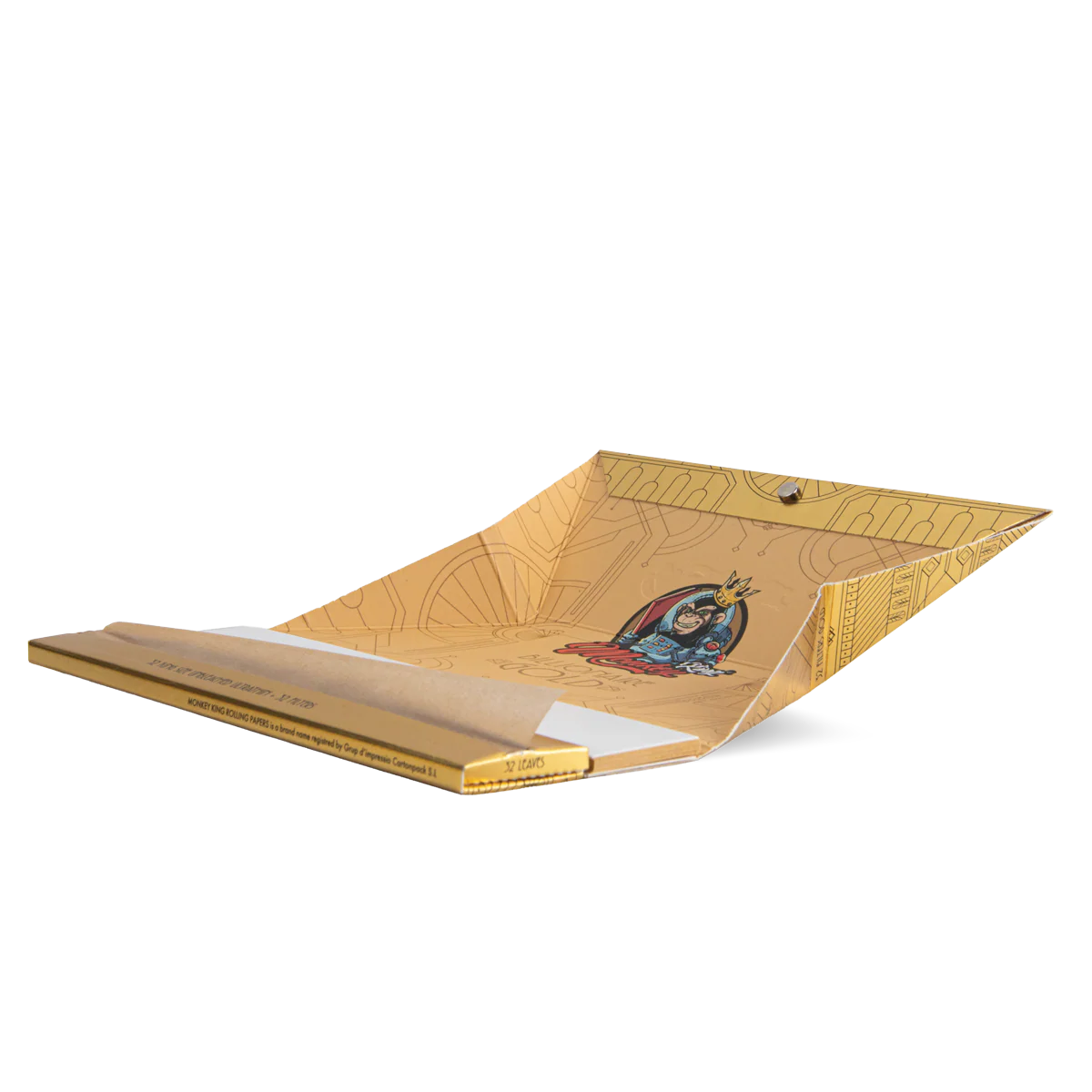 X1 Pack Monkey King Rolling Papers & Tips: Billionaire Gold XL - Extra Long - Image 3