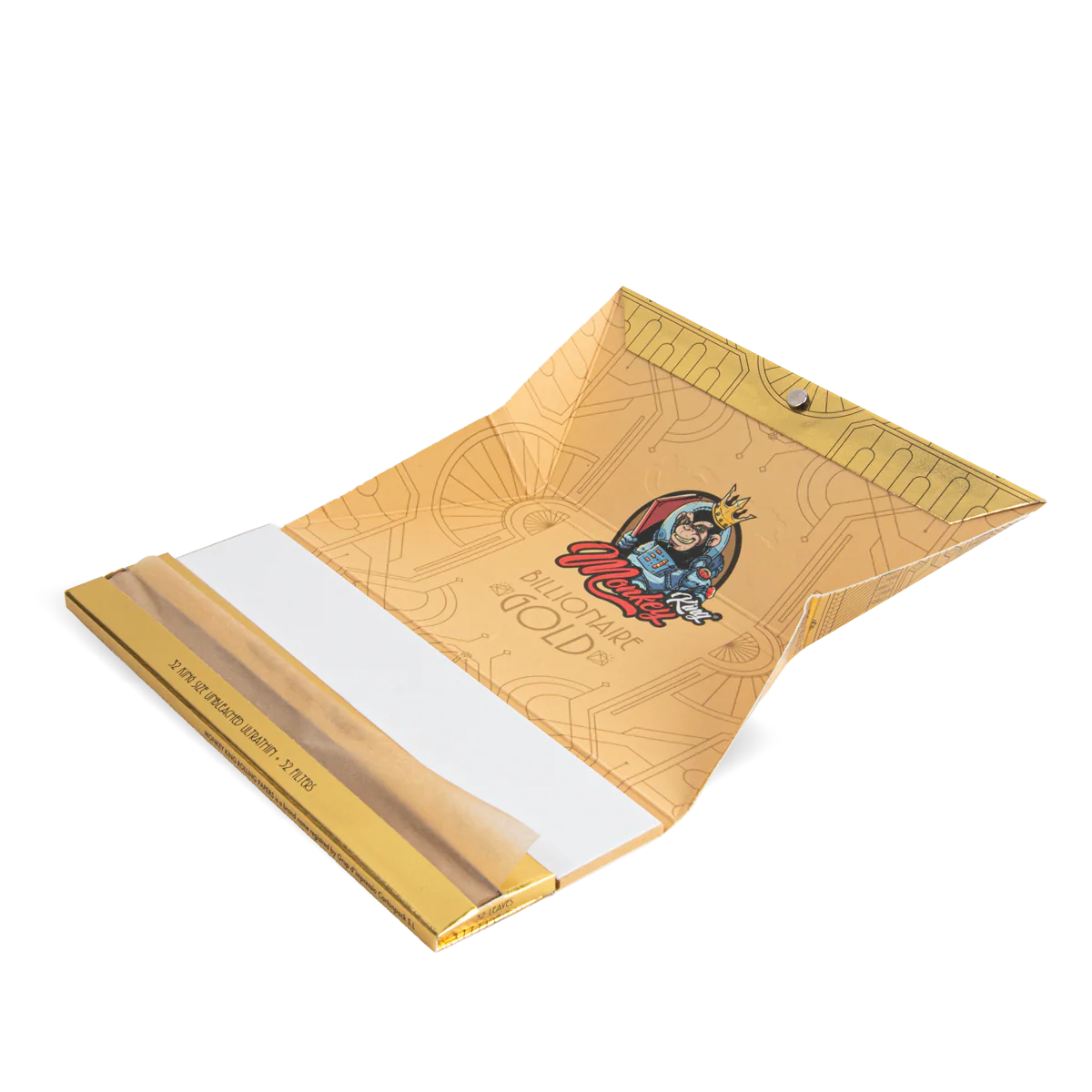 X1 Pack Monkey King Rolling Papers & Tips: Billionaire Gold XL - Extra Long - Image 4